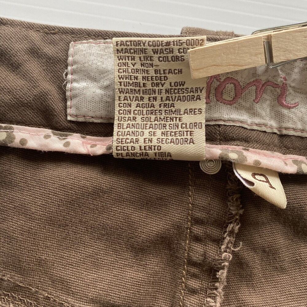 Nori Jeans Juniors 9 Bootcut Brown Cotton Blend Flap Pockets Stretch 32" Ins Y2K - Picture 6 of 10